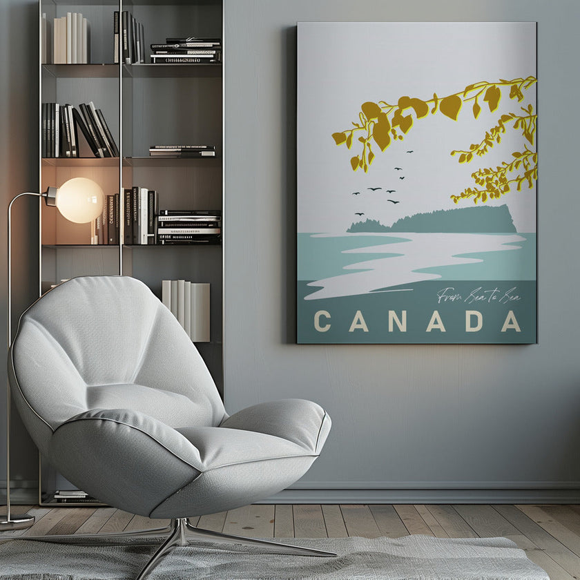 Art mural, douce anticipation, région lacustre canadienne.