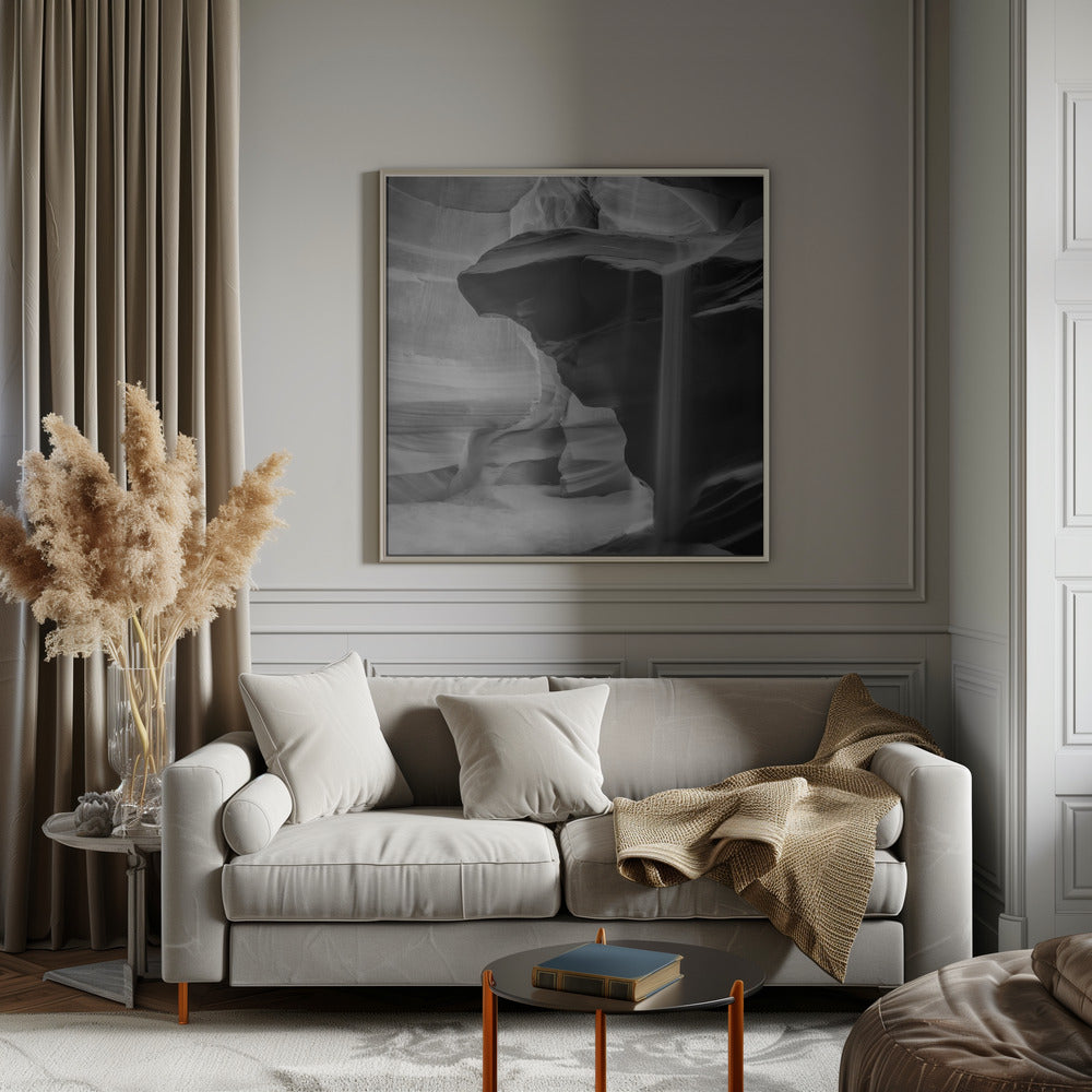 Art mural MONOCHROME ANTELOPE CANYON Sable coulé