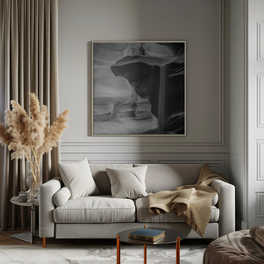 Art mural MONOCHROME ANTELOPE CANYON Sable coulé