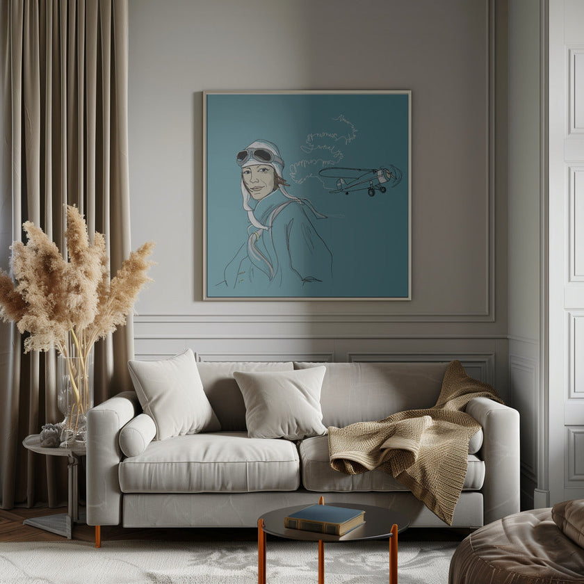 Wall art Amelia Earhart