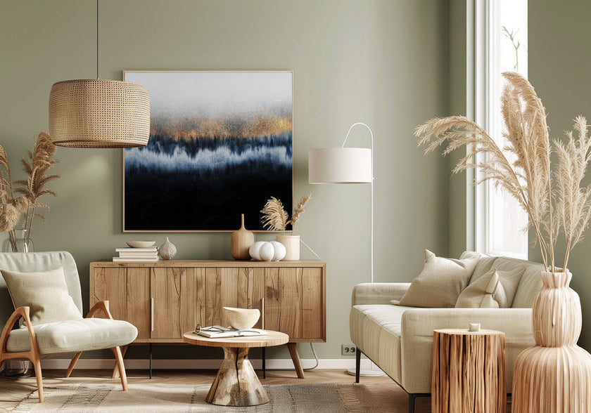 Art mural : Horizon doré abstrait