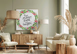 Wall art Watercolor wreath with holiday wishes