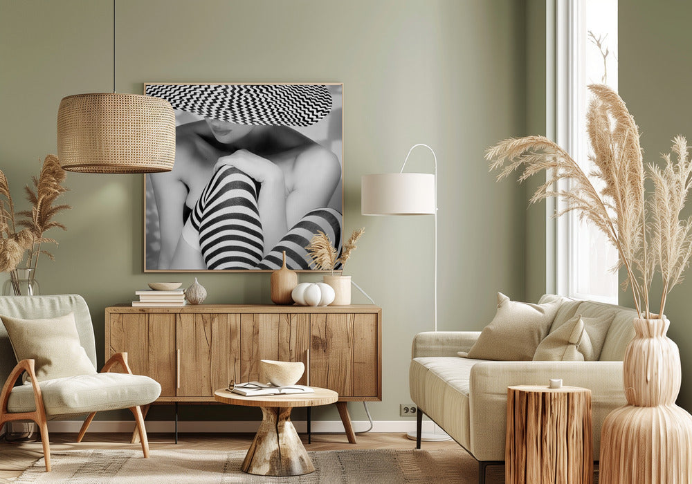 Art mural en zigzag.