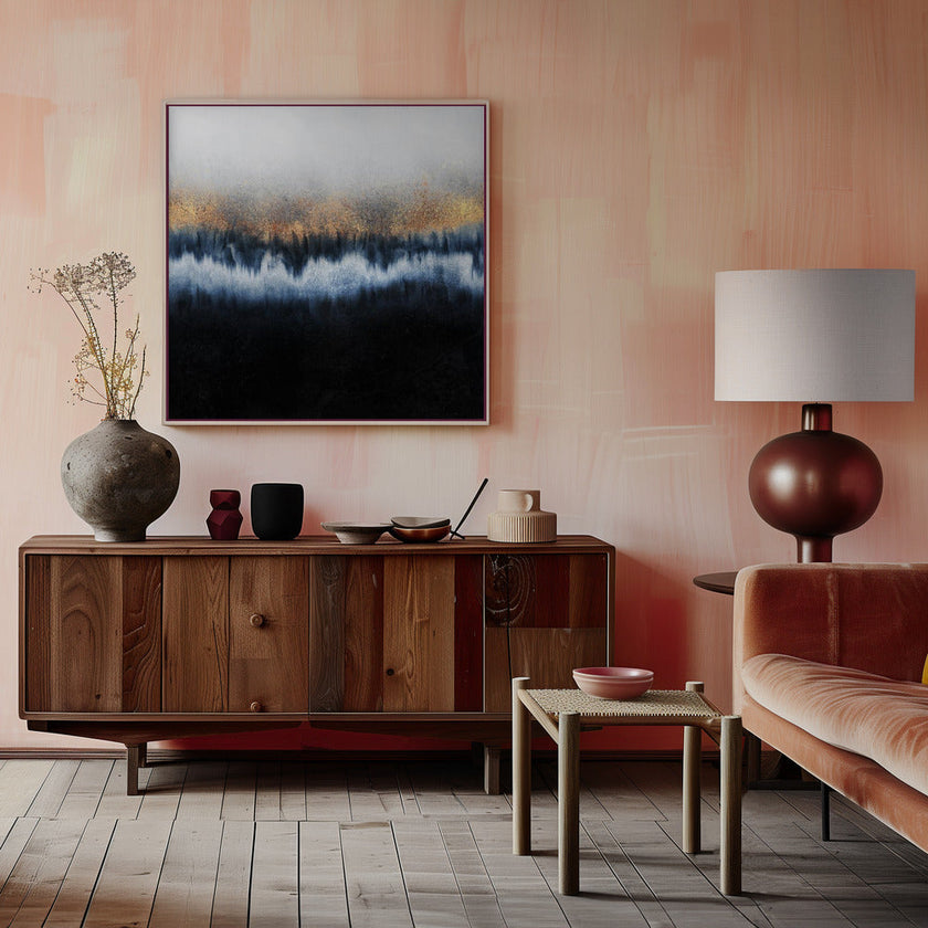 Art mural : Horizon doré abstrait