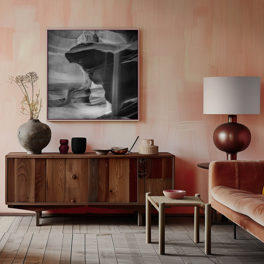 Art mural MONOCHROME ANTELOPE CANYON Sable coulé