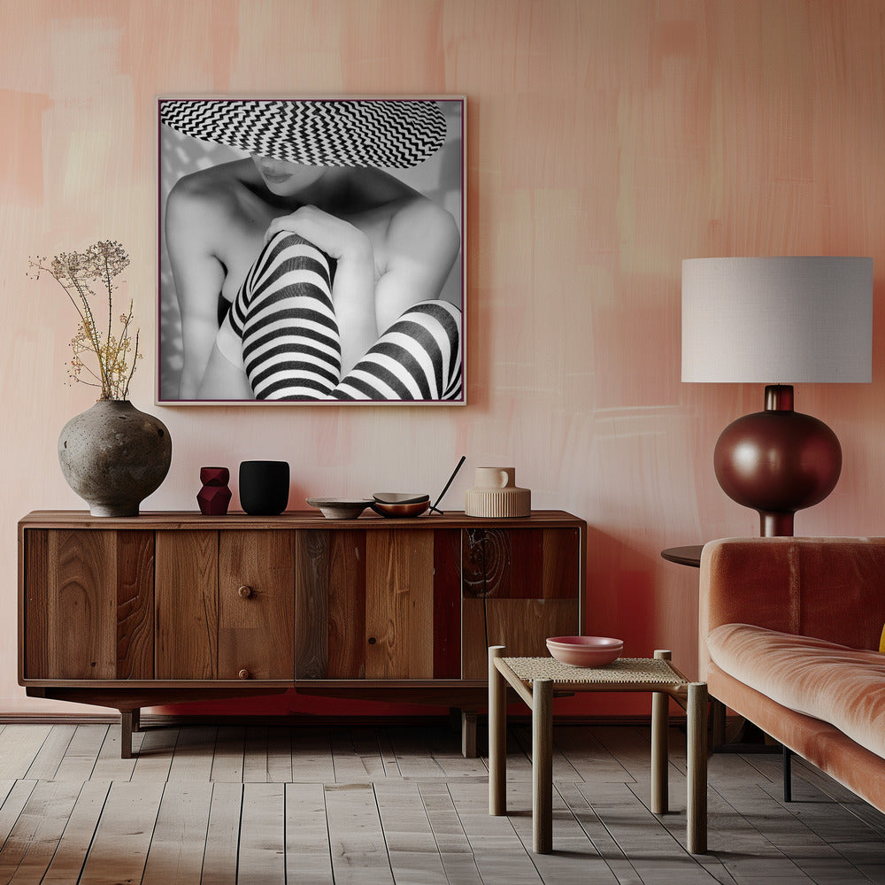 Art mural en zigzag.
