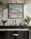 Wall art GOLDEN GATE BRIDGE Coastline Impression | urban vintage style