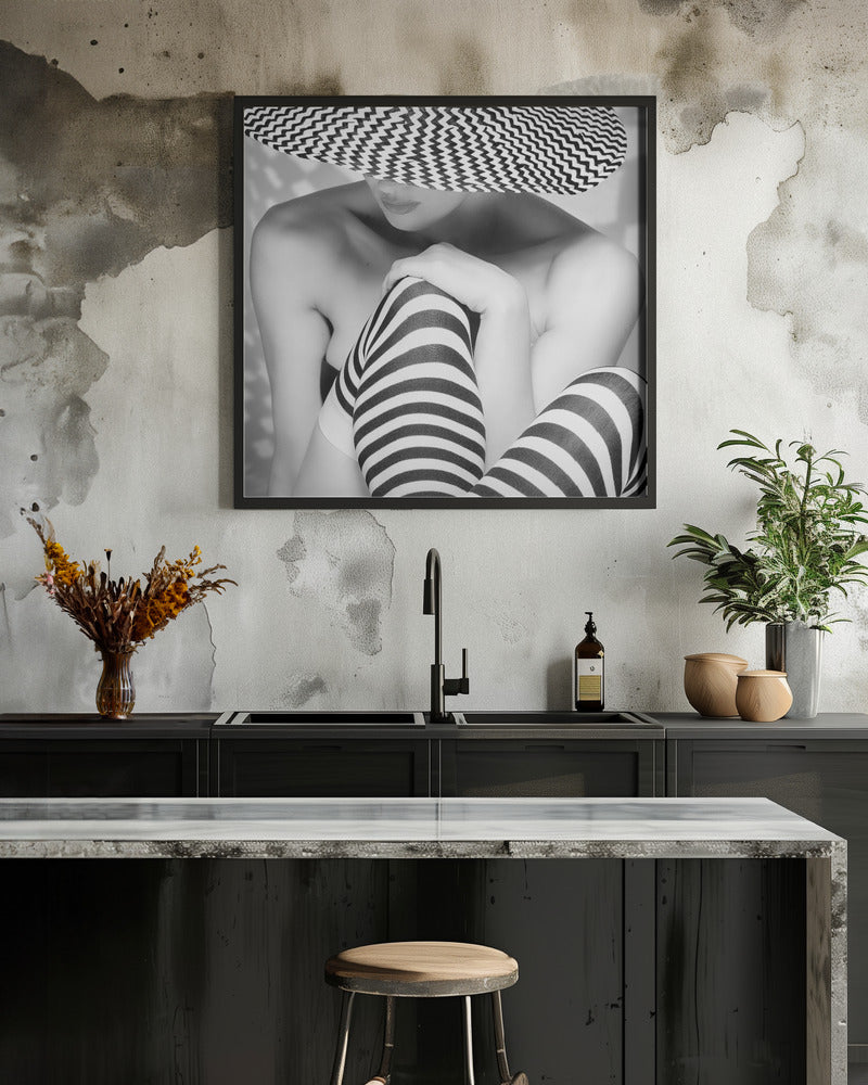 Art mural en zigzag.