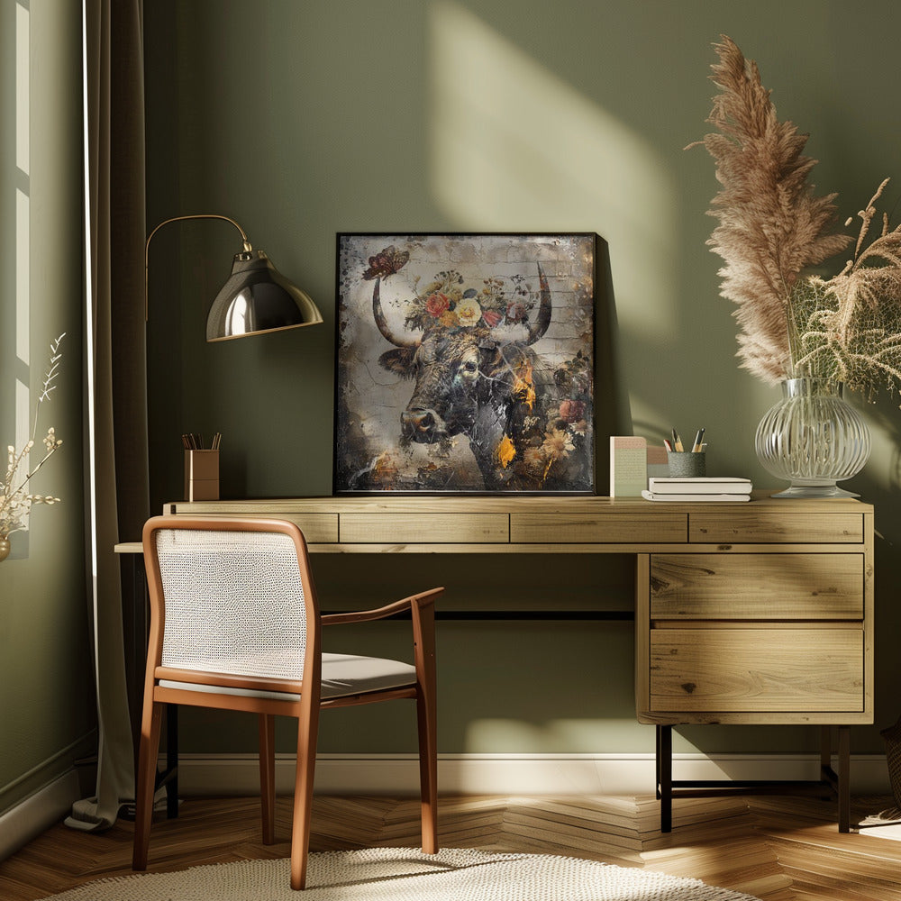 Illustration vintage d'animaux floraux pour décoration murale 09