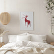 Art mural : Cerf stylisé rétro (rouge)