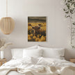 Décoration murale : Vaches des Highlands dans un champ de fleurs