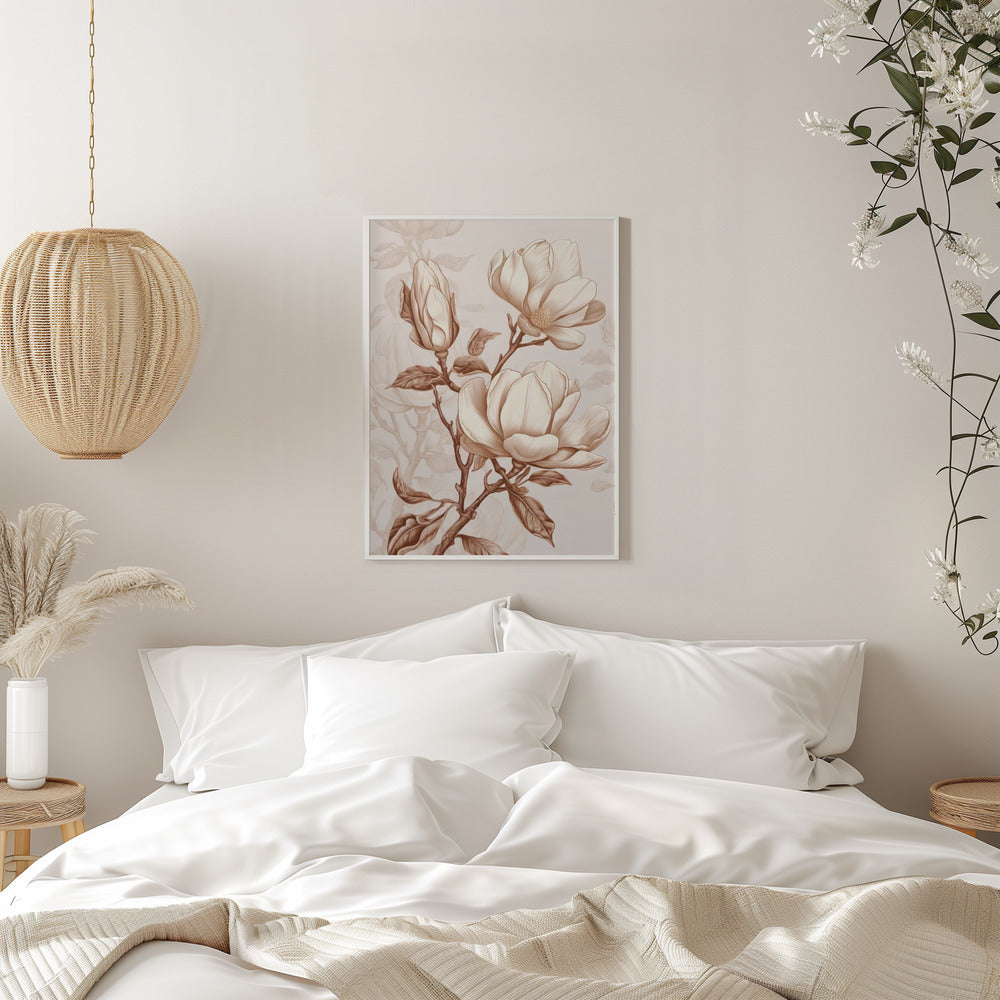 Décoration murale Fleurs Beige 1