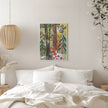 Wall art Green Christmas forest with animals Canvas Print