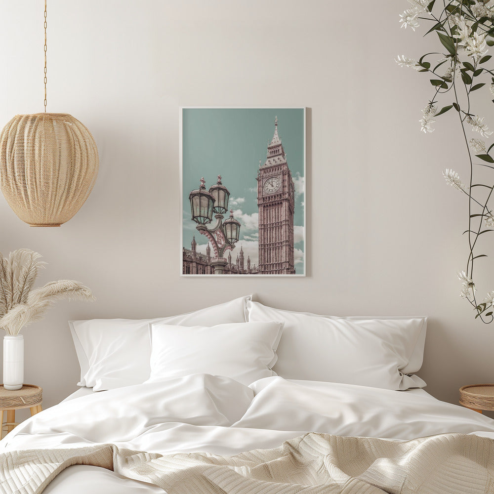 Art mural LONDRES Tour Elizabeth | style urbain vintage