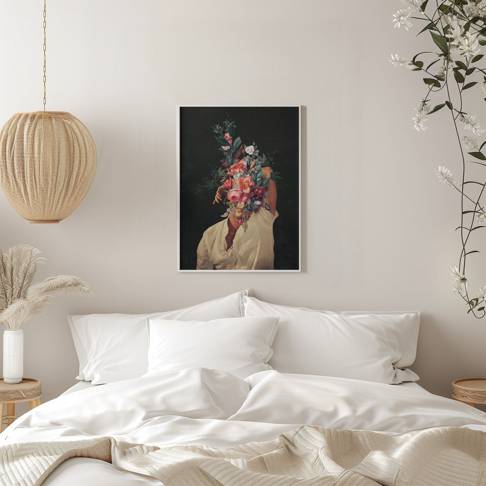 Art mural : Des roses éclosent chaque fois que je pense à toi.