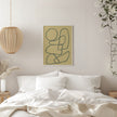 Dessin mural abstrait au trait.