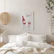 Wall art Cheers wine illustration & text (black & white)