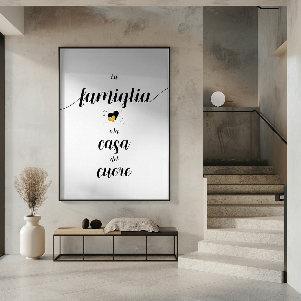 Wall art The family is the home of the heart - Italian Canvas Print