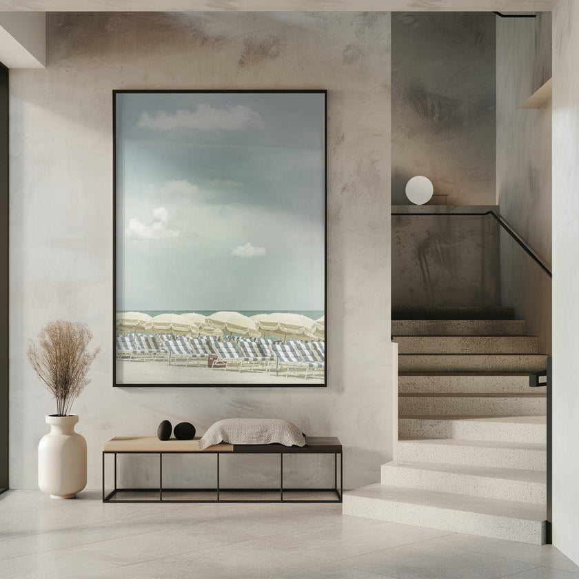 Wall art Vintage beach scene