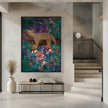 Wall art Tropical Floral Jungle - Leopard wearing shoes