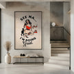 Wall art See Ma Poster Funny Vintage Pinup Girl & Cat