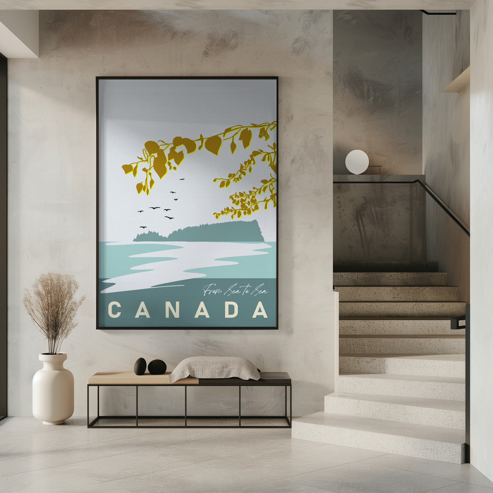 Art mural, douce anticipation, région lacustre canadienne.
