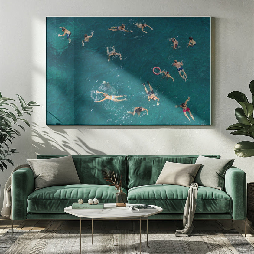 Wall art Blue water swim