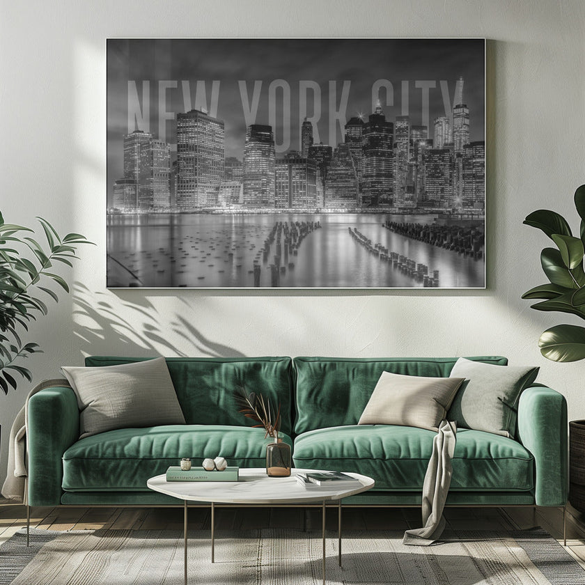 Art mural NEW YORK CITY Skyline Monochrome
