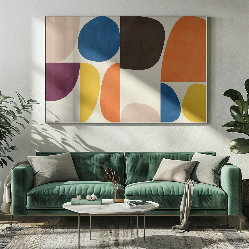 Wall art Bauhaus aux couleurs vives