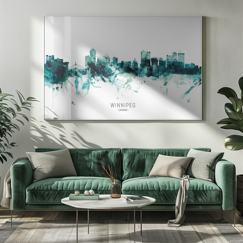 Wall art, ligne d'horizon de Winnipeg, Canada.
