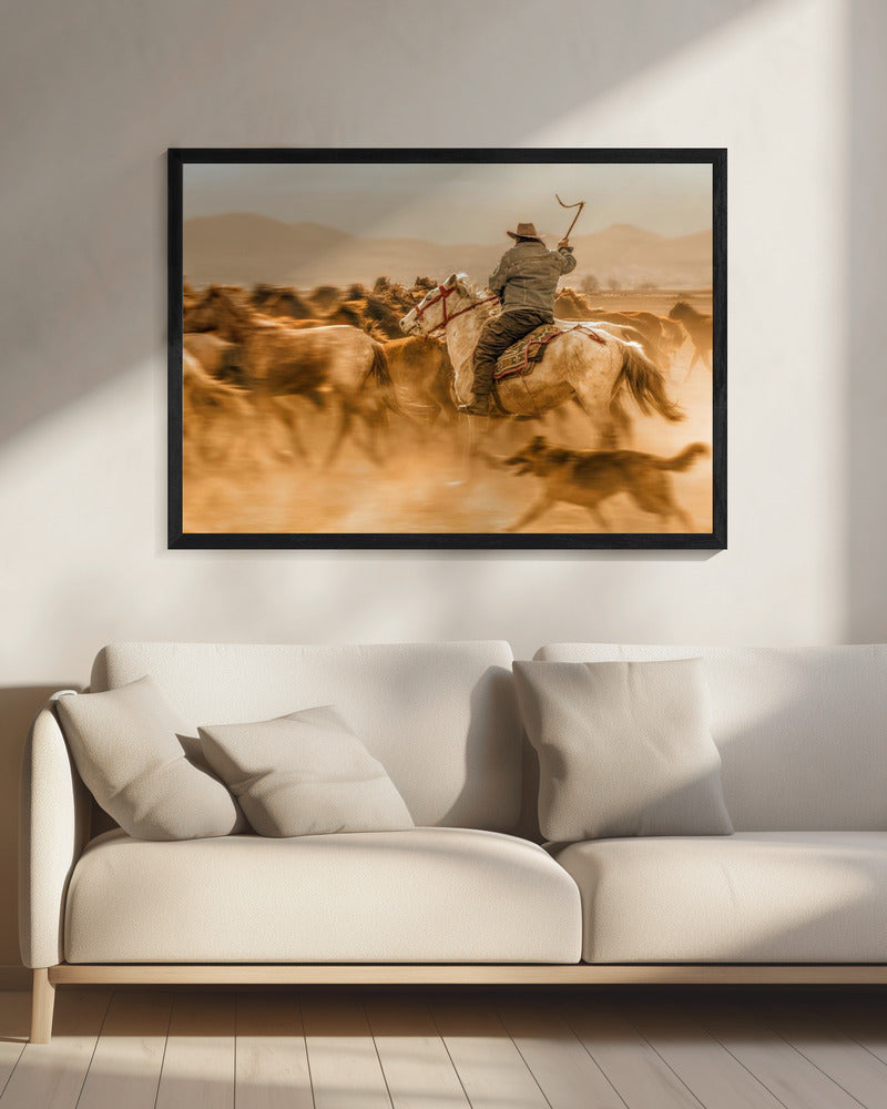Peinture murale : Chevaux sauvages (aussi appelés Yılkı Atları)