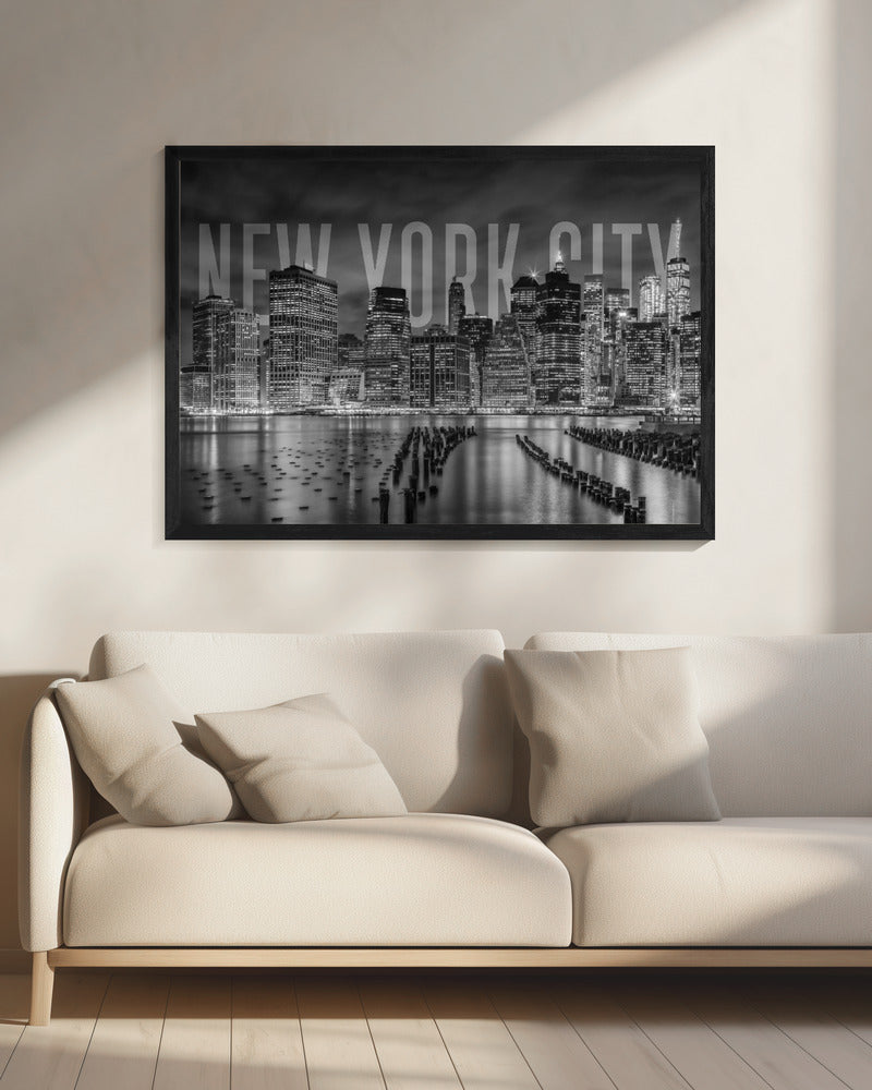 Art mural NEW YORK CITY Skyline Monochrome