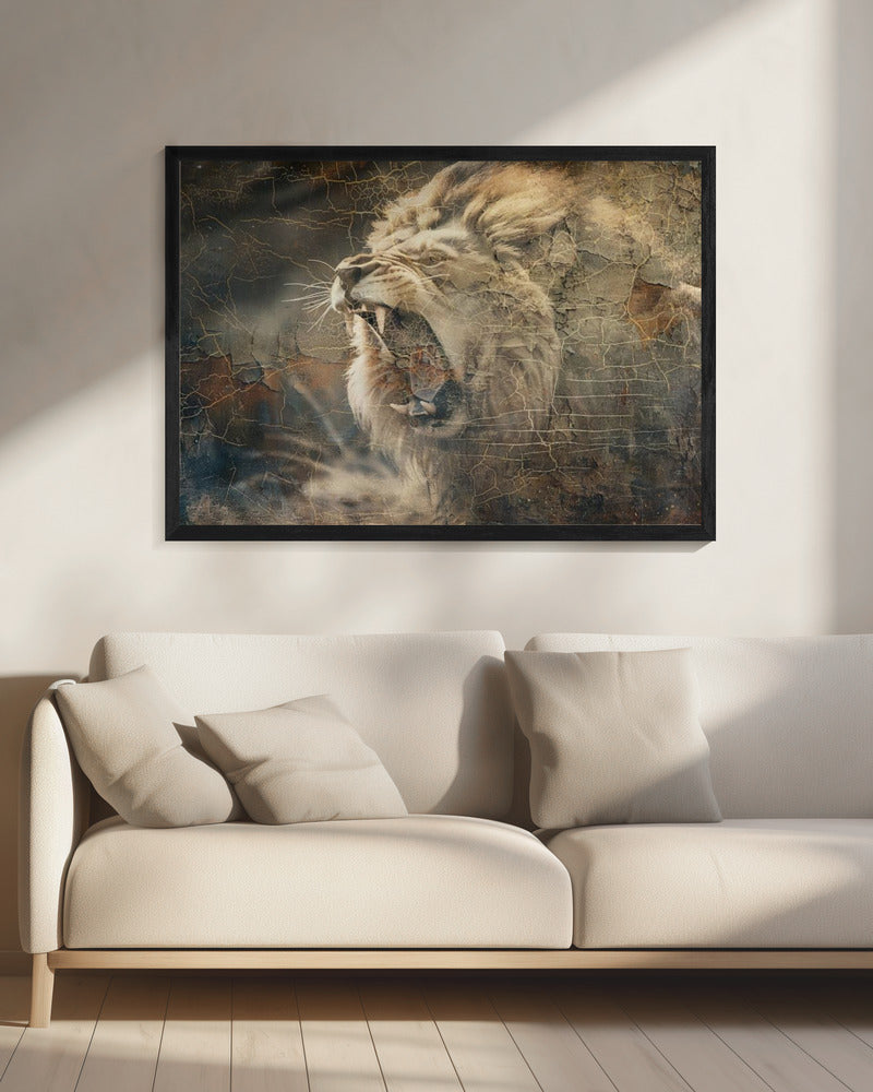 Illustration murale Lion Animal Art Vintage Wallart 09