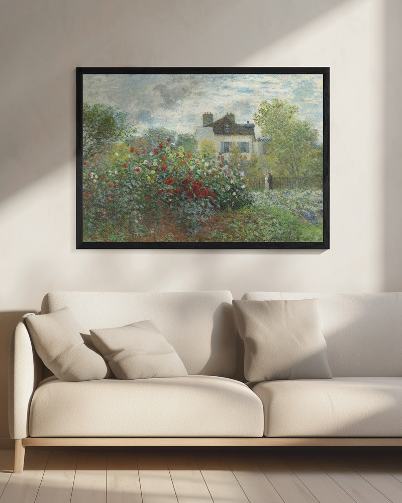 Le jardin de l'artiste à Argenteuil, un coin de jardin avec des dahlias (1873)