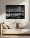 Wall art Gorgeous Rainbow Bridge with Tokyo Skyline in the evening - monochrome