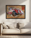Wall art Volkswagen rouge