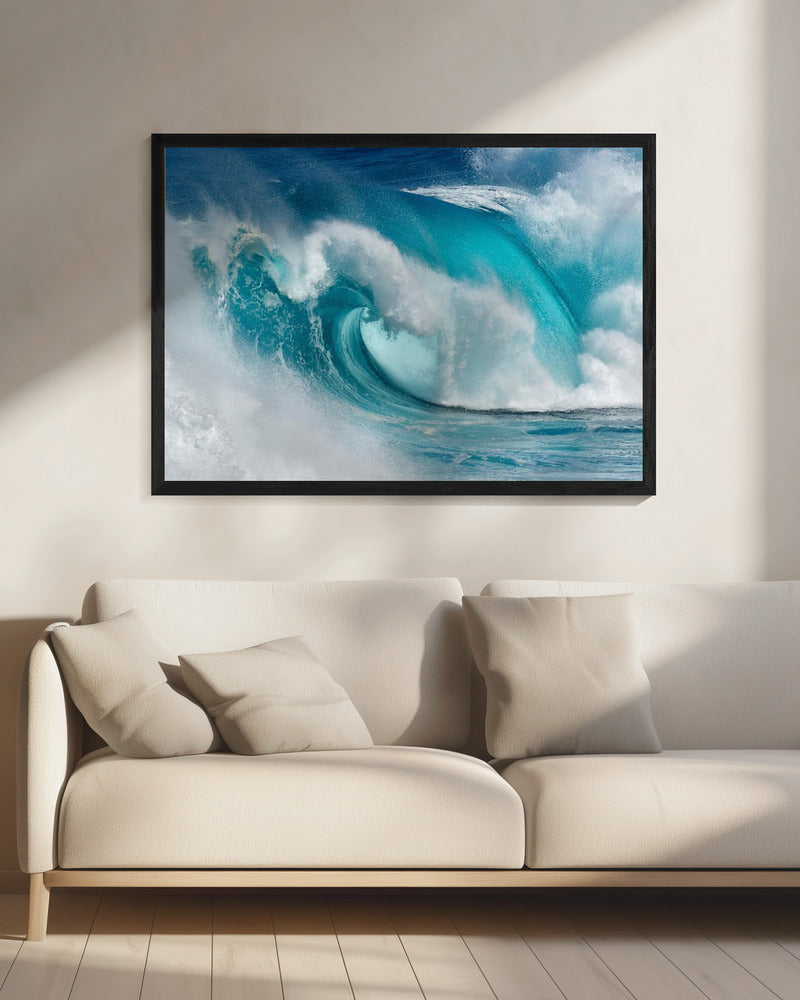 Impression sur toile : Wall art When the ocean turns into blue fire