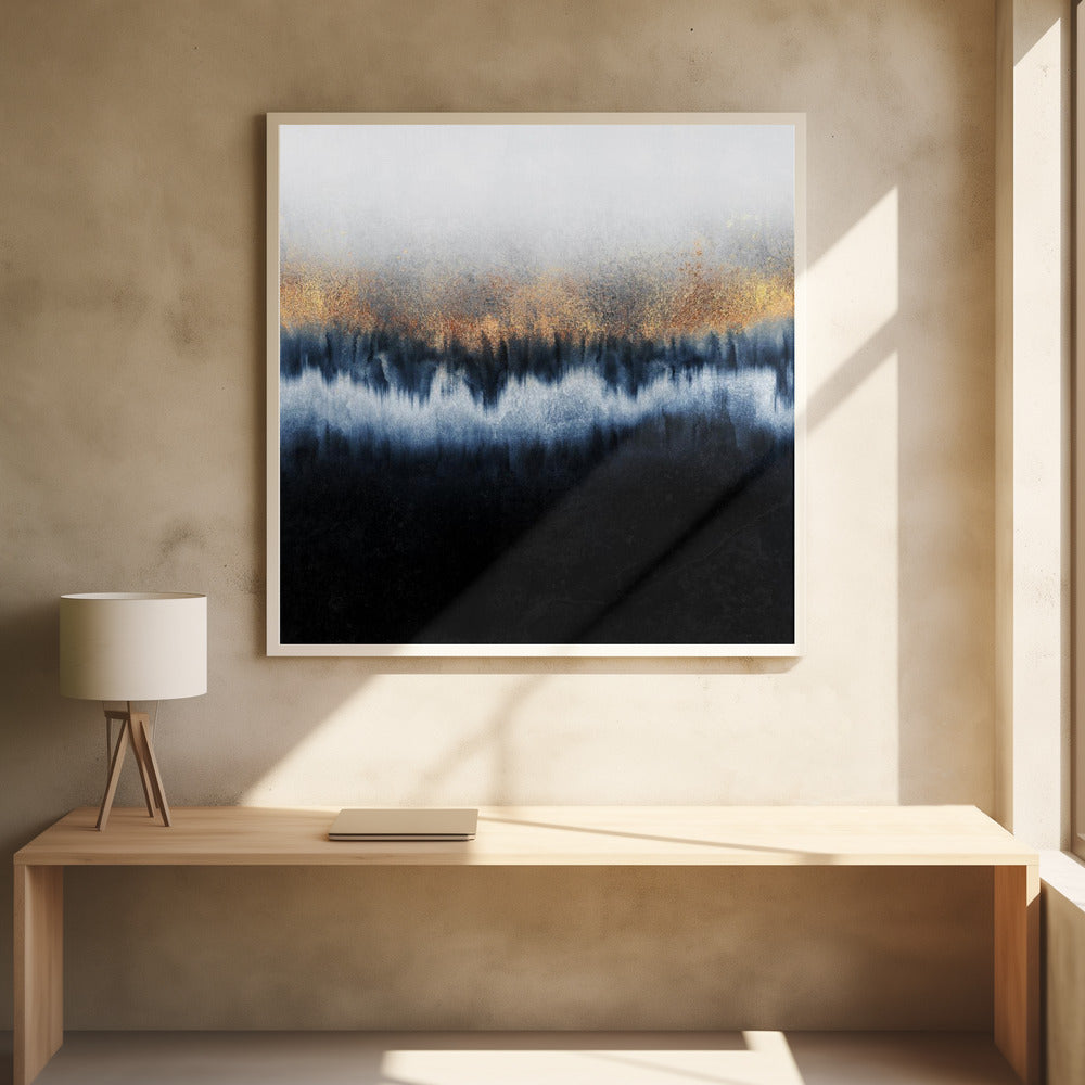 Art mural : Horizon doré abstrait