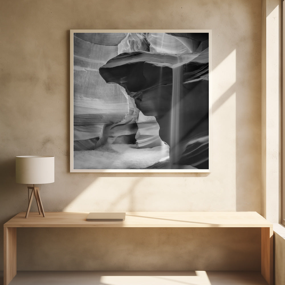Art mural MONOCHROME ANTELOPE CANYON Sable coulé