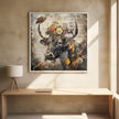 Illustration vintage d'animaux floraux pour décoration murale 09