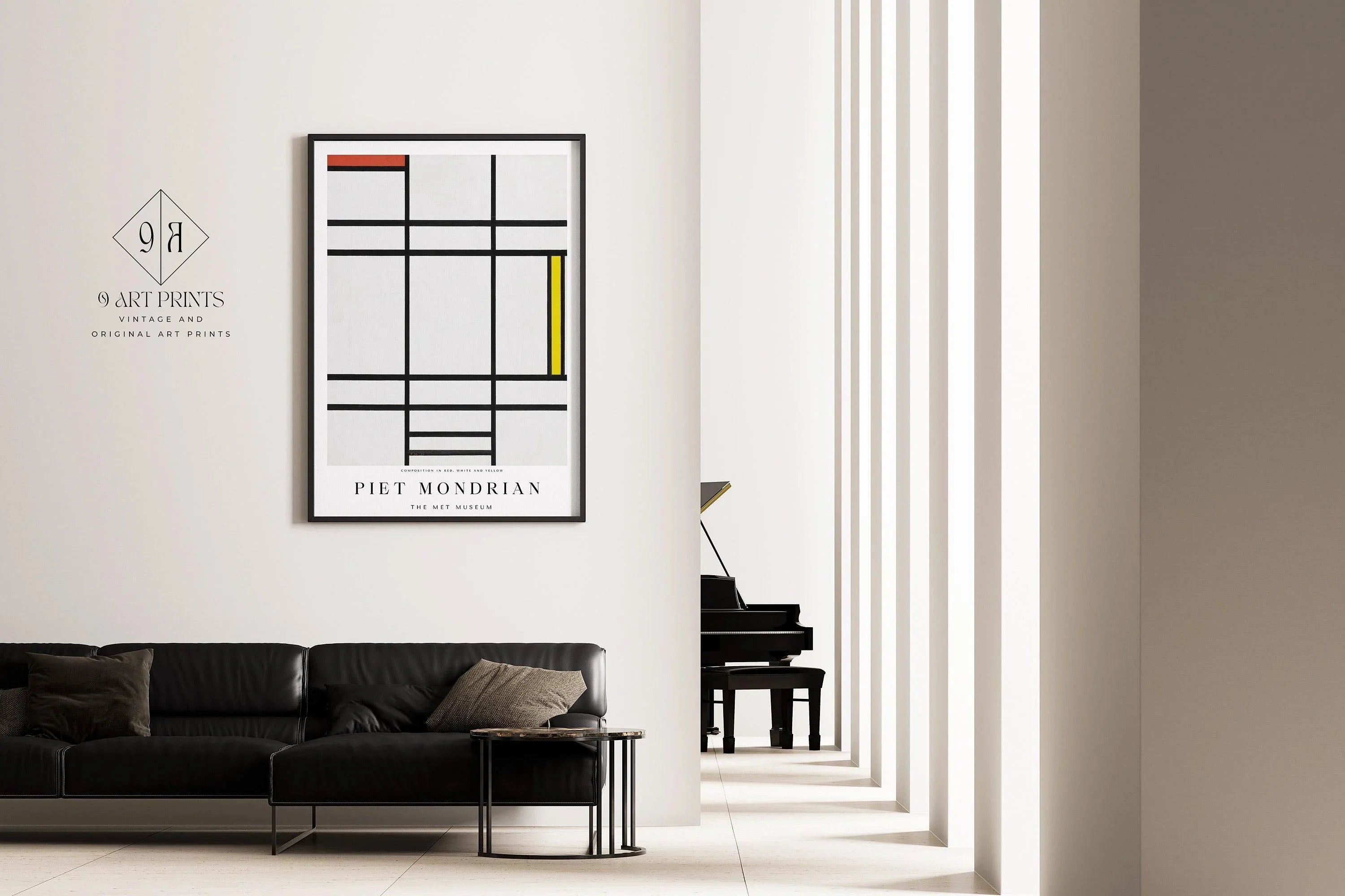 Piet Mondrian - Composition 1936 PRINT | Mid-Century Modern Art Print (available handframed or unframed)
