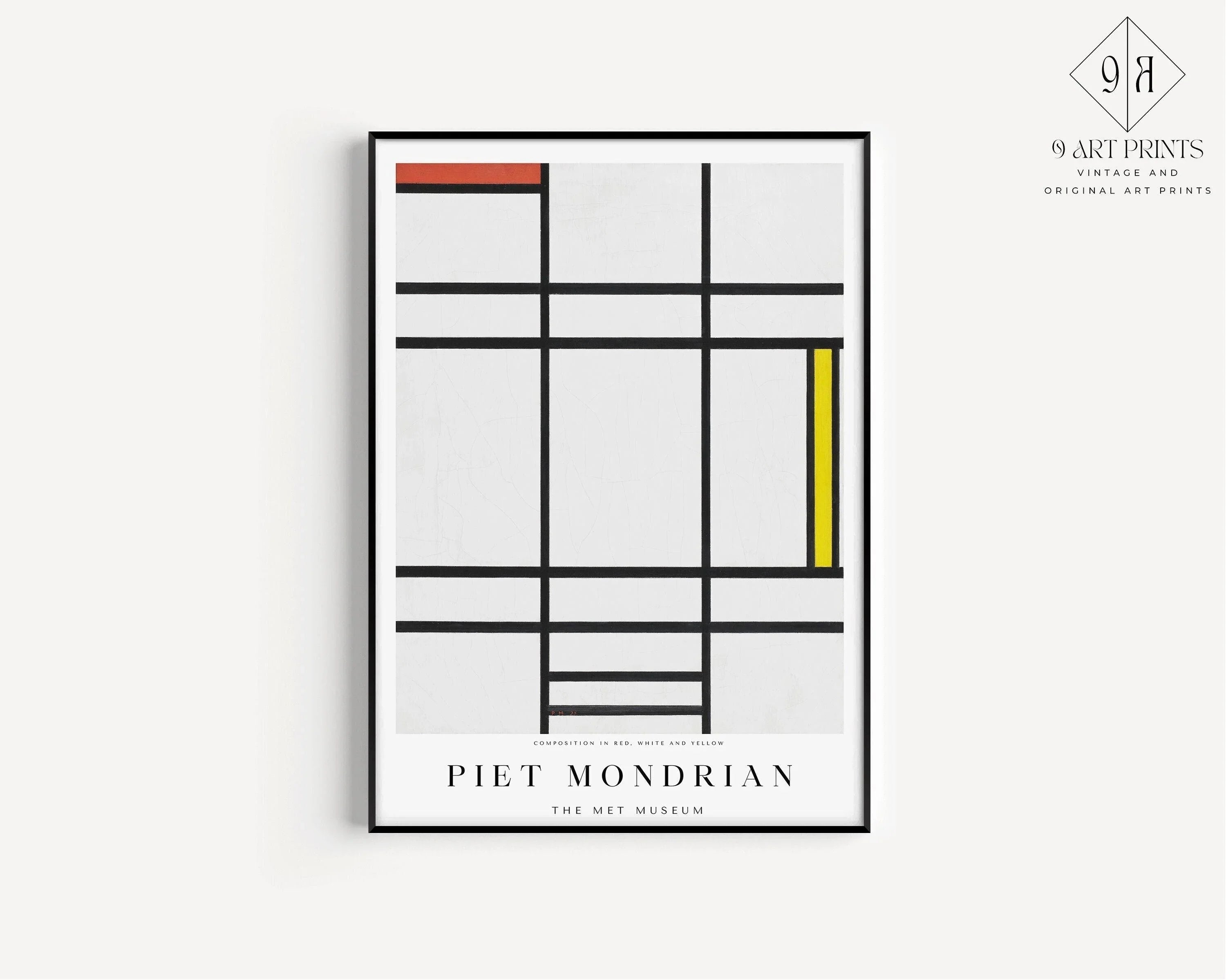 Piet Mondrian - Composition 1936 PRINT | Mid-Century Modern Art Print (available handframed or unframed)