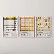 Piet Mondrian STATEMENT TRIO| New York City, Broadway & Concorde Mid-Century Modern Art Available Framed