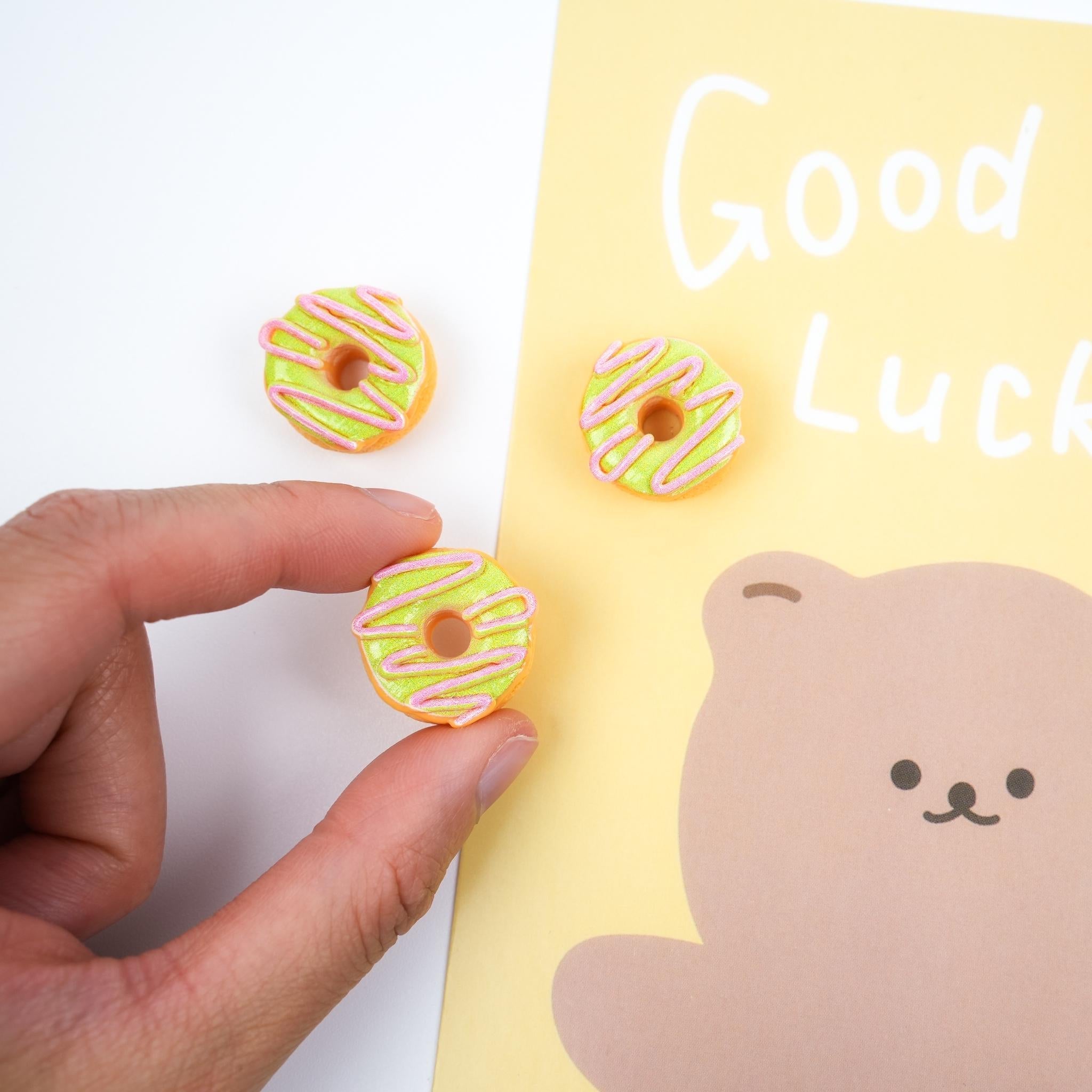 Pink Green Donut Pin