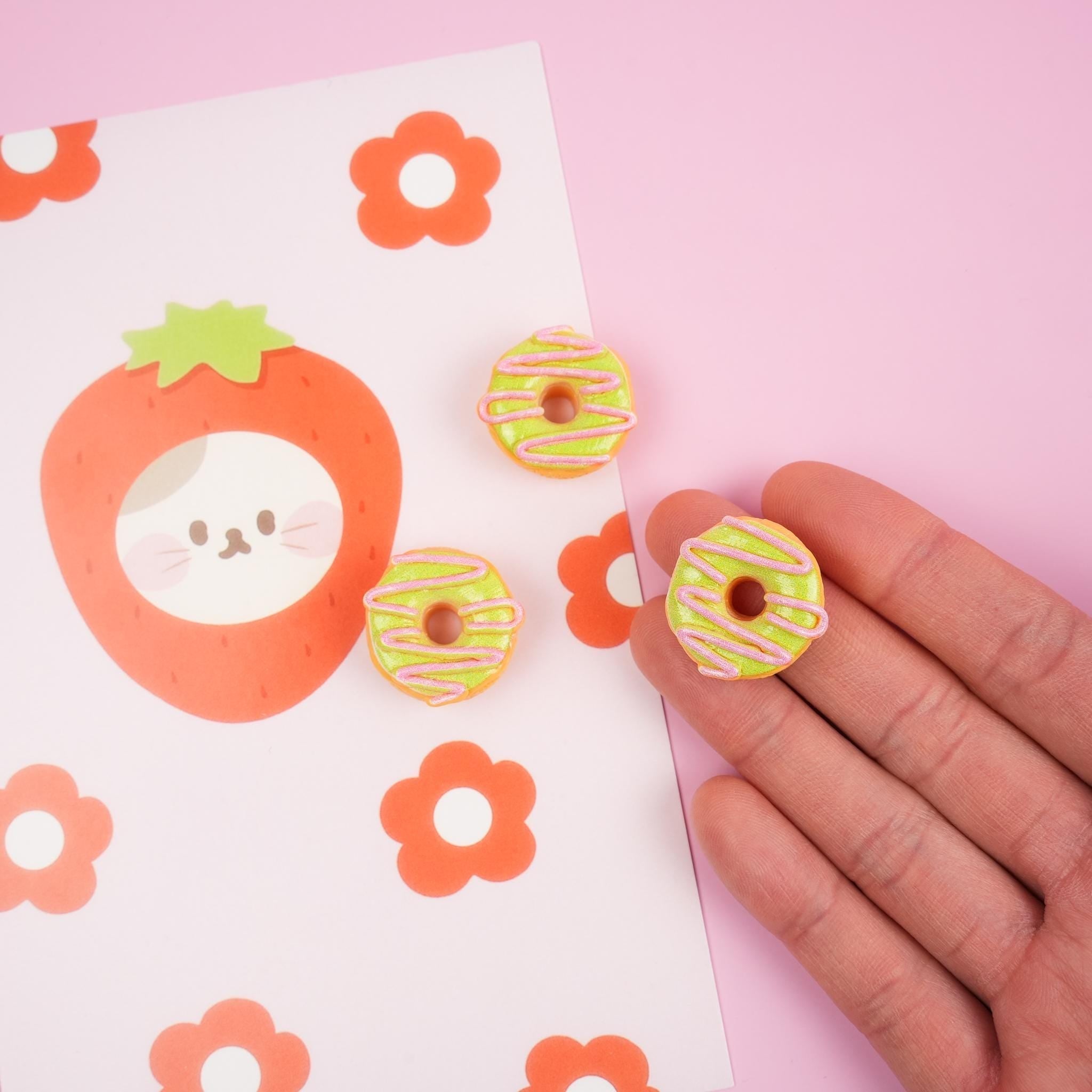 Pink Green Donut Pin