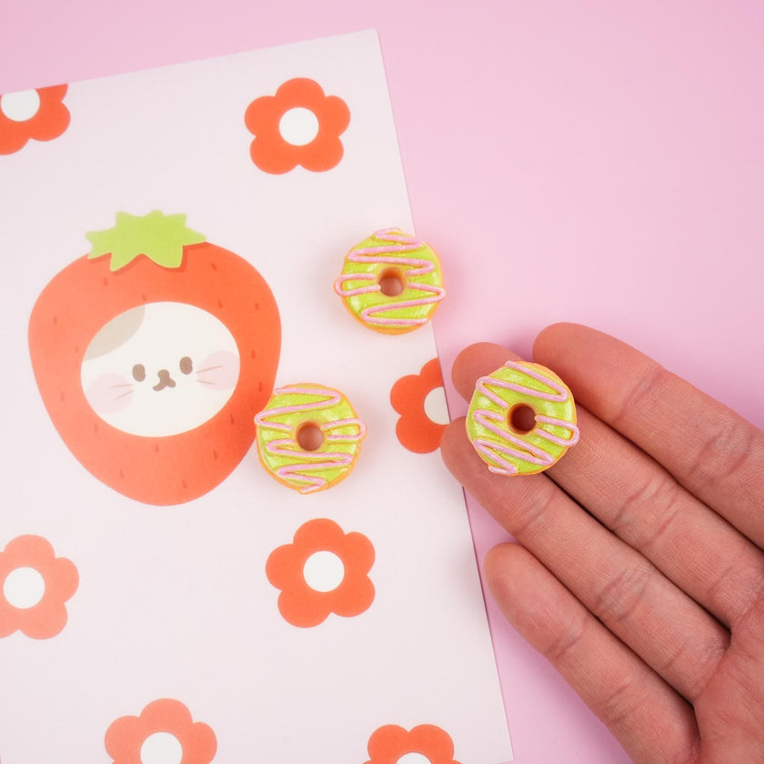 Pink Green Donut Pin