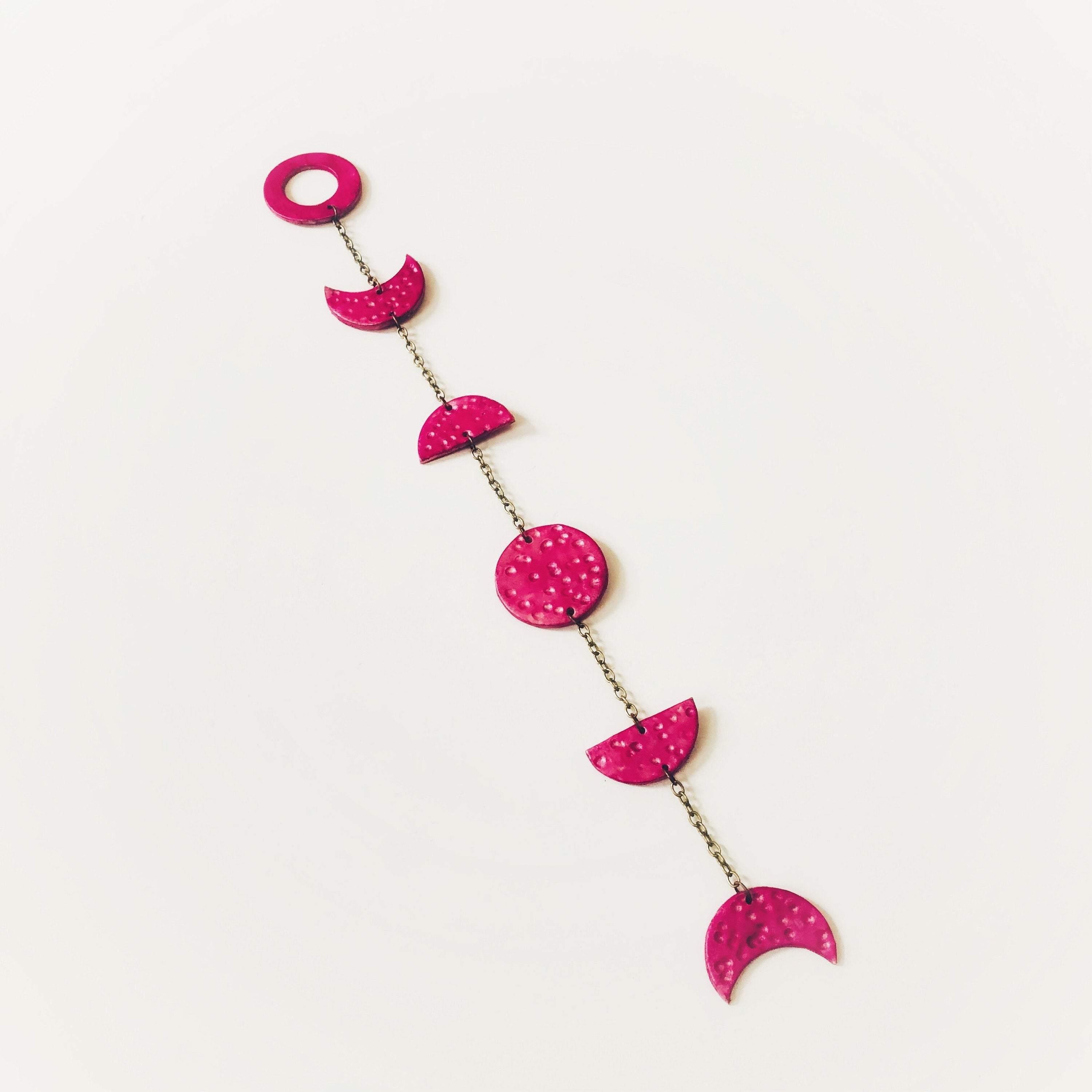 Pink Moon Phase Wall Hanging, Little Girl Room Décor