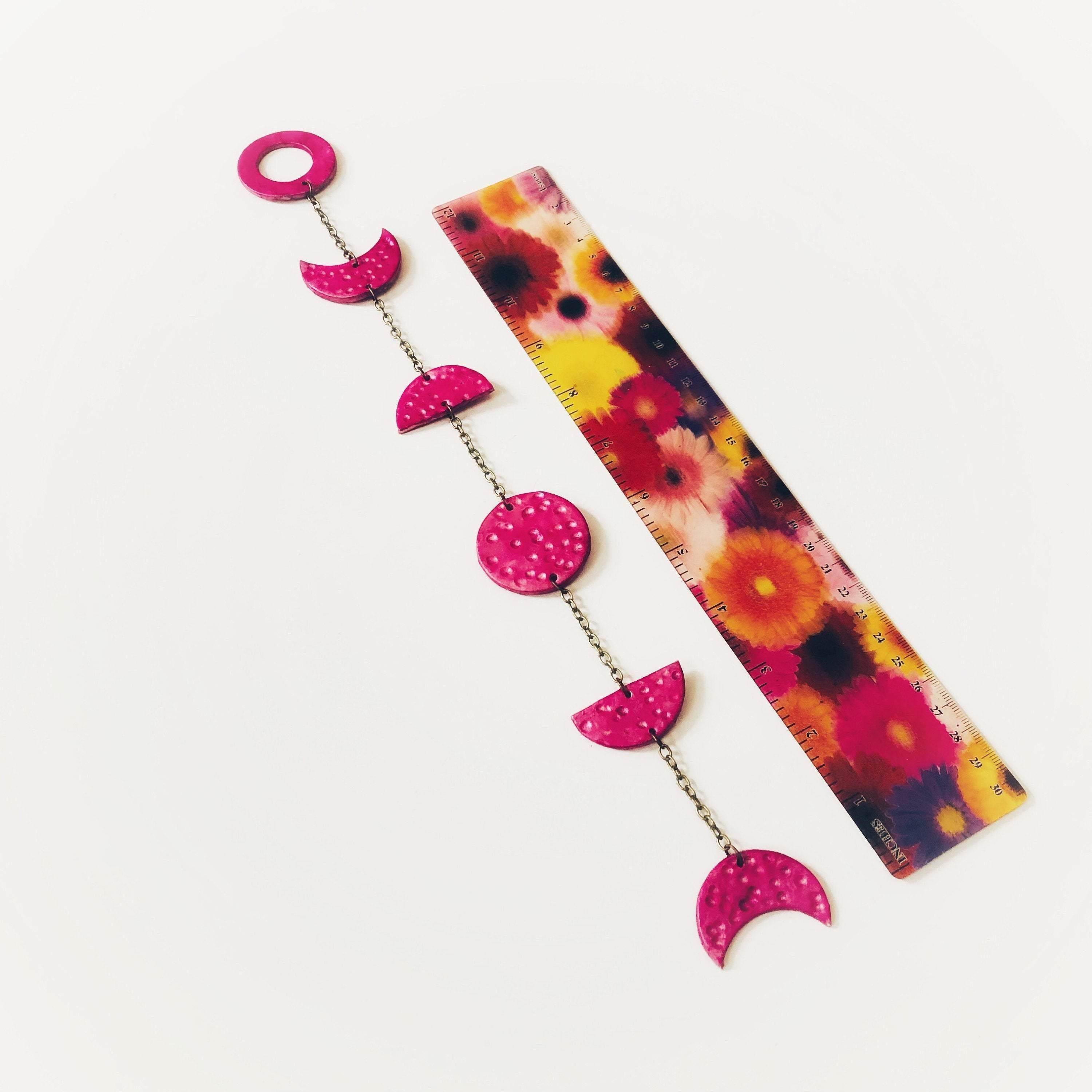 Pink Moon Phase Wall Hanging, Little Girl Room Décor