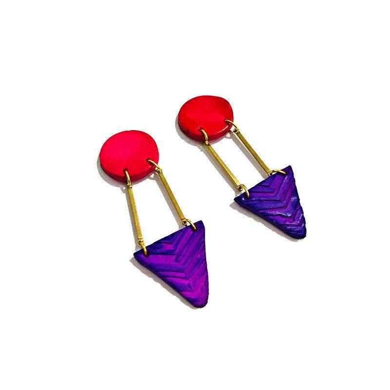 Black & Gold Art Deco Earrings Handmade- 