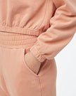 Organic Cotton French Terry Elastic Hem Crew